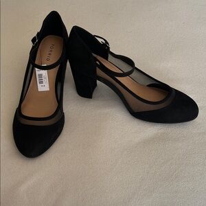 Torrid Black Heels with Mesh Detail